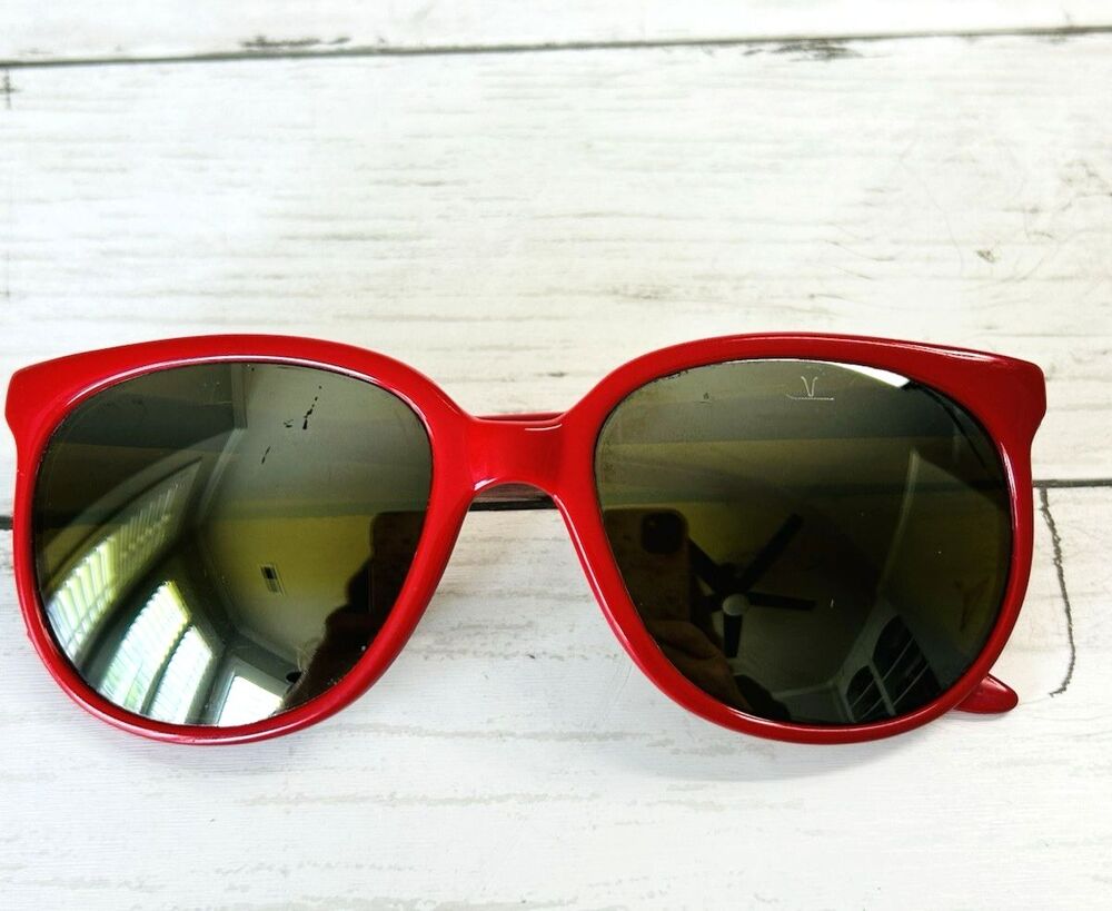 VUARNET Vintage 002 Pouilloux Sunglasses Mineral Amber Lenses France Red 80's